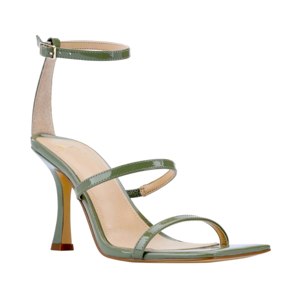 NWOT Marc Fisher Dalida Strappy Heel Sage Green Patent Leather 8